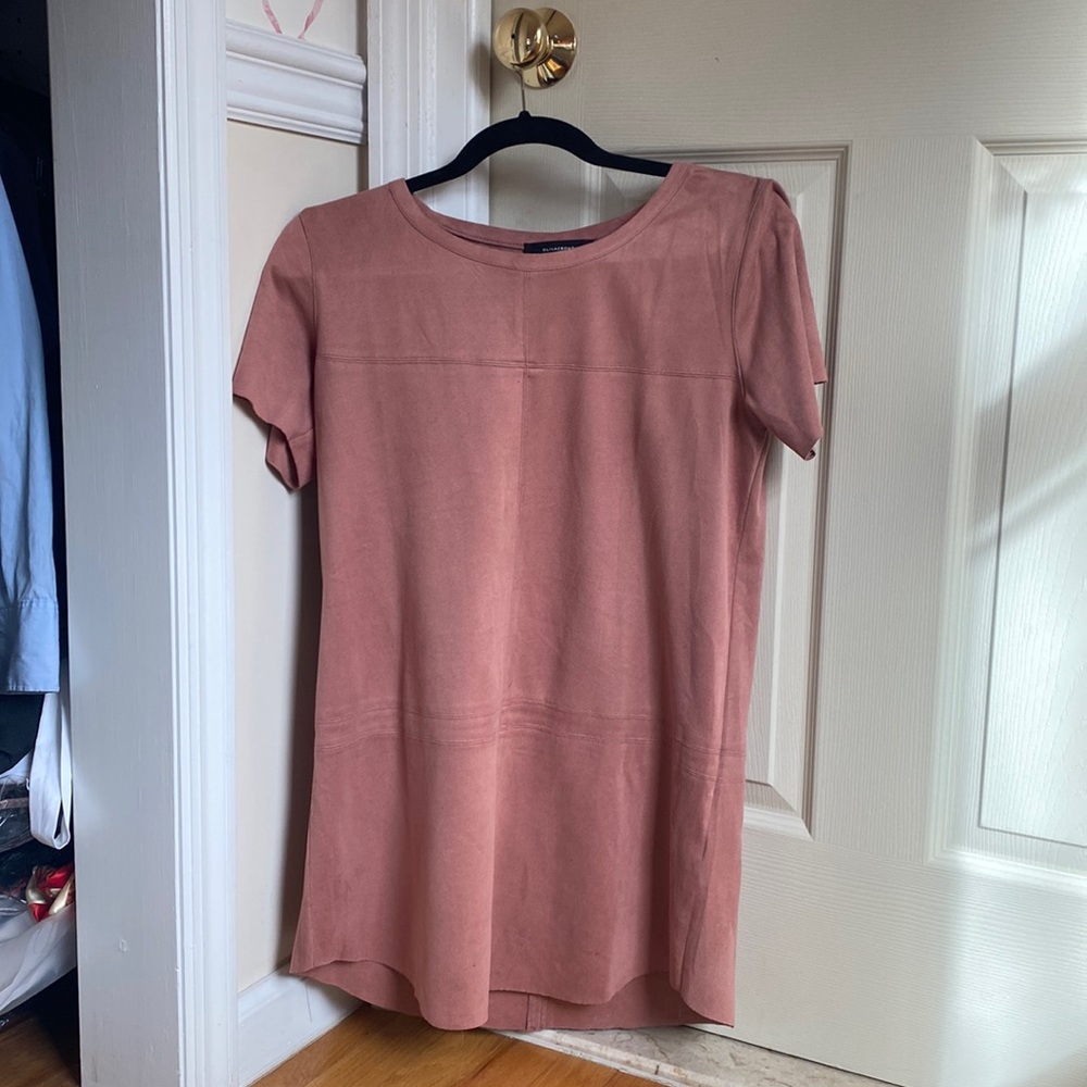 Short sleeved suede mini dress from Olivaceous!